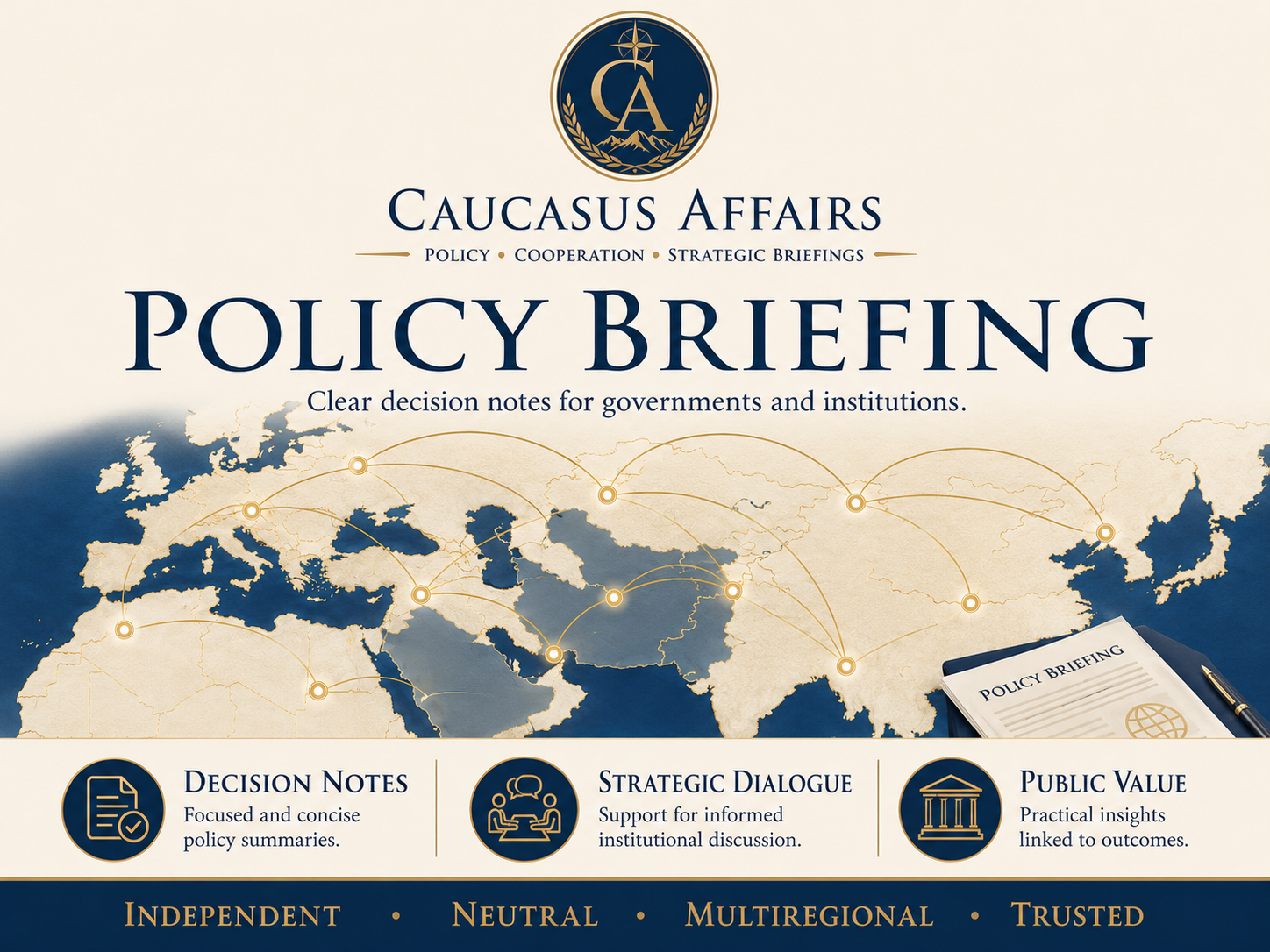 Policy briefing decision notes map for institutional review.